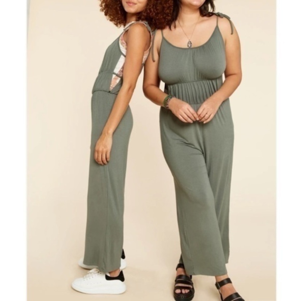 Olive Jumpsuit Soft All Day Fast and Easy Boho Outfit NEW